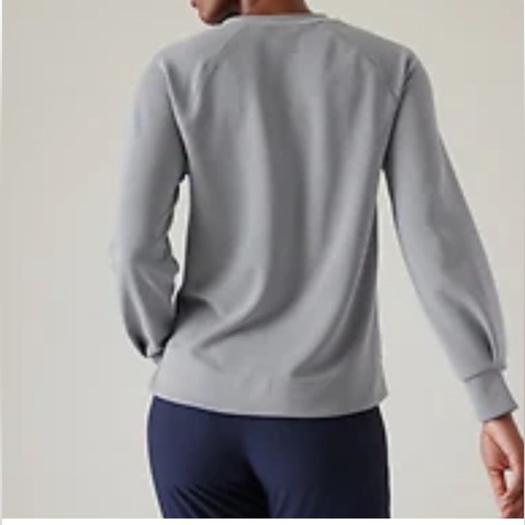 VGUC Athleta Seasoft Scoop Neck Bluish gray Sweatshirt Women’s Small - Picture 5 of 13